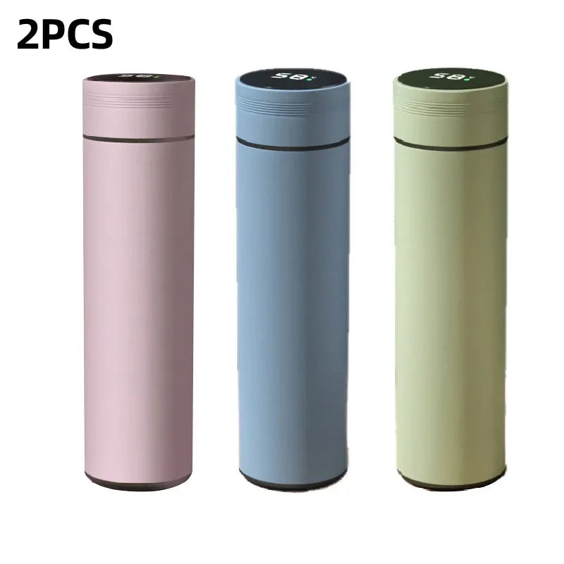 480ml Smart Water Bottle Thermal Custom Logo 304 Stainless Steel Led Water Bottle with Temperature Display Christmas Gift