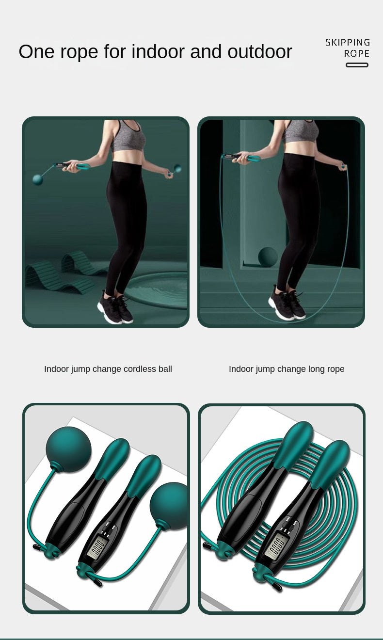Cordless Electronic Jumping Rope Counting Speed Skipping Counter Gym Fitness Crossfit Skipping Smart Jump Rope with LCD Screen