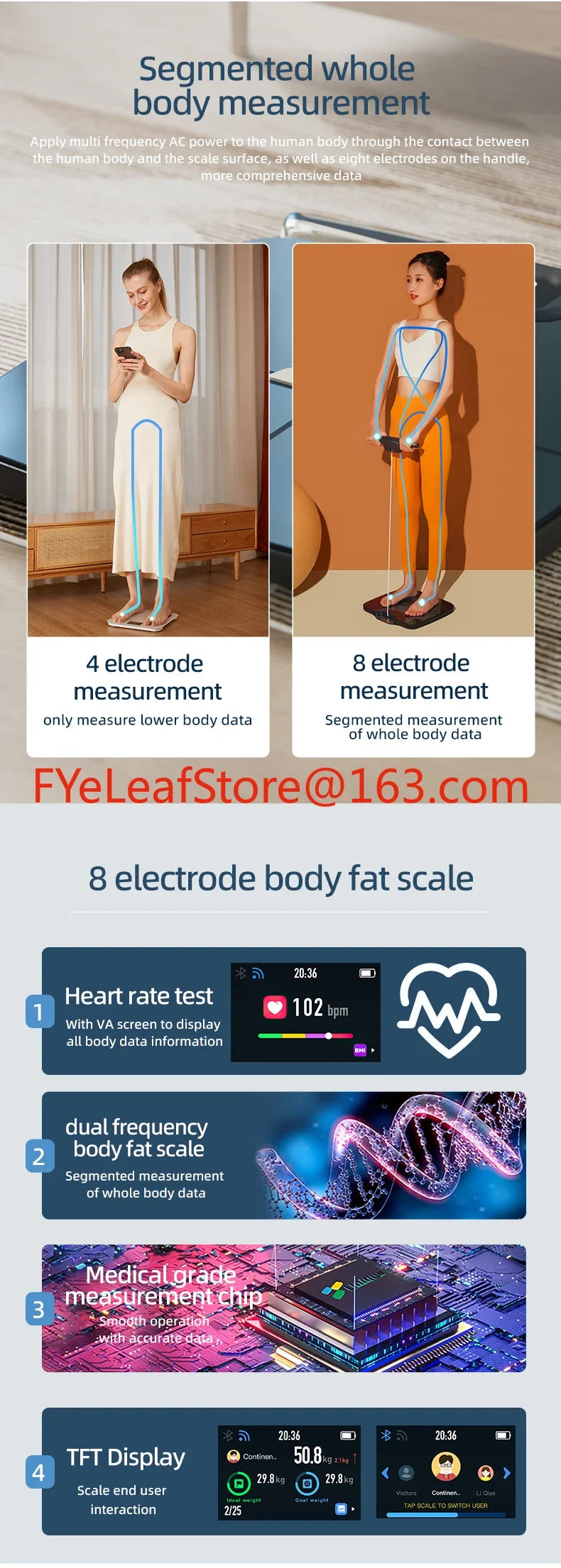 custom wifi bmi scale bathroom bluetooth 8 electrodes scale electronic smart body weight scale digital weighing