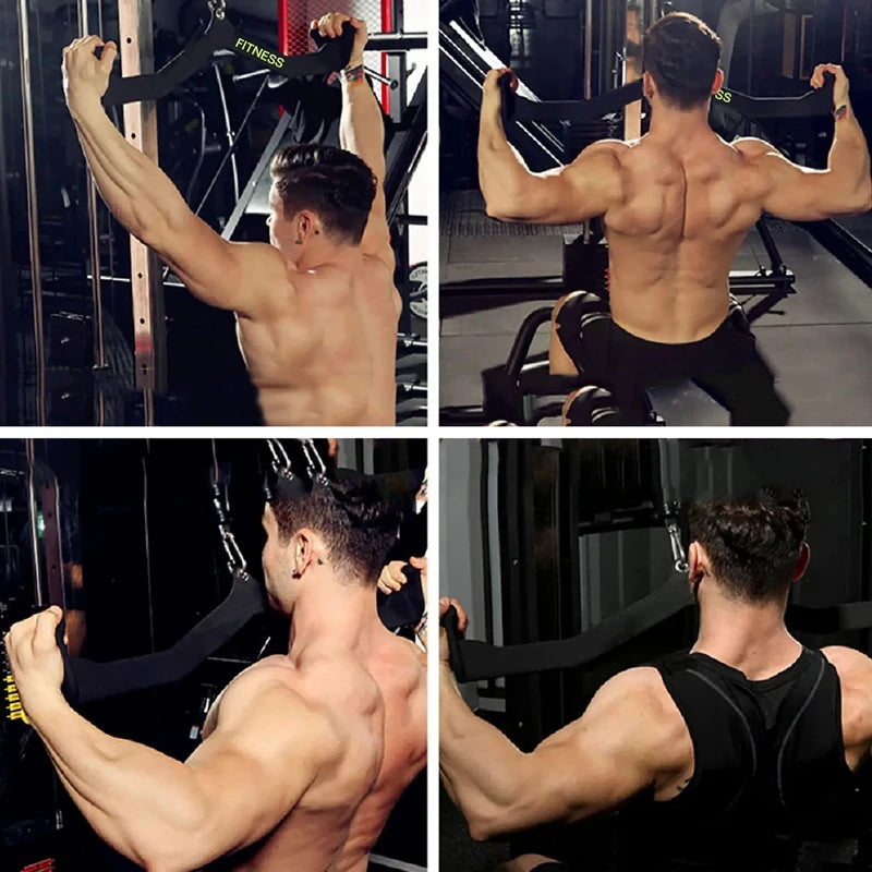 Fitness Lat Pull Down Bar Home Gym T-bar V-bar Bicep Tricep Training Rowing Machine Handle Muscle Trainer Lady Fitness Handle