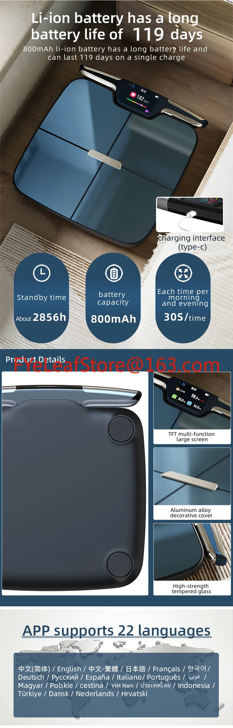 custom wifi bmi scale bathroom bluetooth 8 electrodes scale electronic smart body weight scale digital weighing