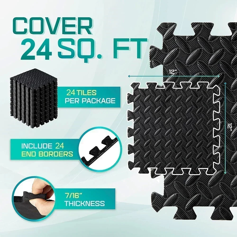 Gym Floor Mats High-Density EVA Interlocking Foam Floor Tiles Puzzle Exercise Mat for Home Gym Workout Equipment Weightlifting