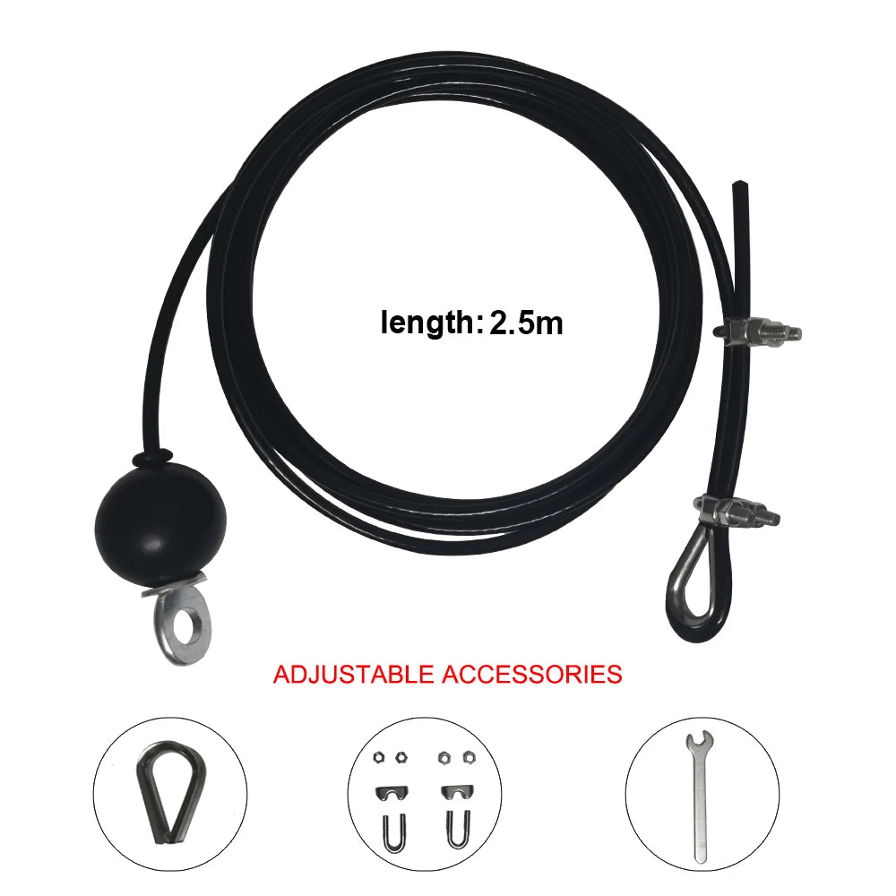 Fitness Pulley Cable Machine System DIY Gym Attachment Adjustable 2.5m Cable Workout Arm Biceps Triceps Hand Training Equipment