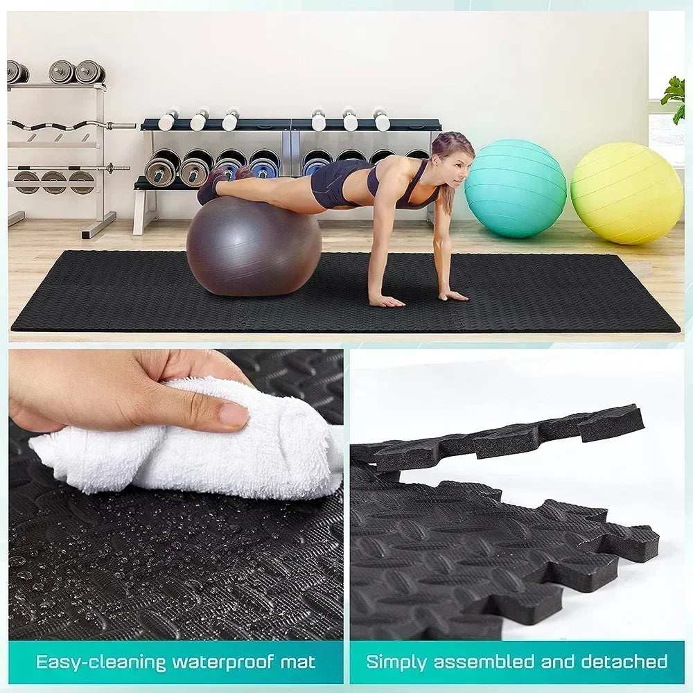 Gym Floor Mats High-Density EVA Interlocking Foam Floor Tiles Puzzle Exercise Mat for Home Gym Workout Equipment Weightlifting