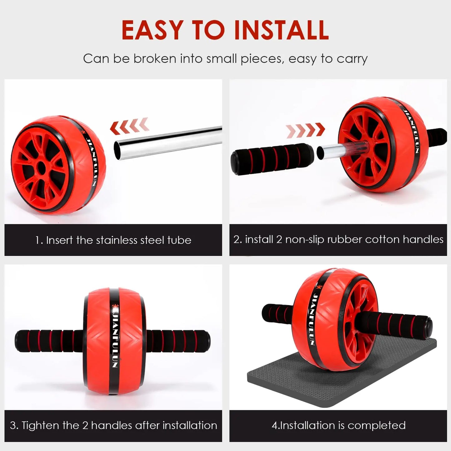 Ab Roller for Abs Workout Ab Roller Wheel Exercise Strength Training Home Gym Fitness Equipment Exercises Abdominal Strength