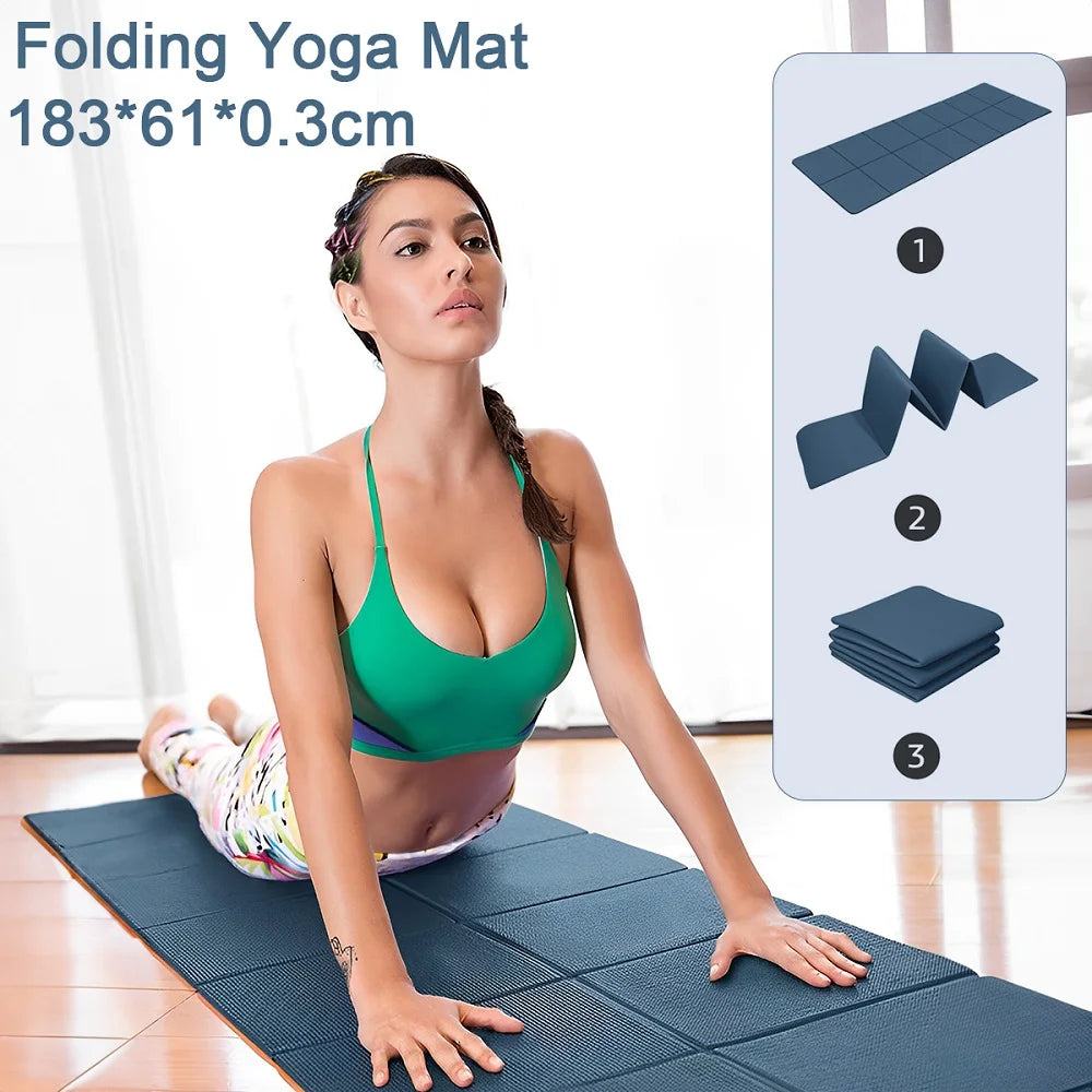 TPE Yoga Mats Yoga Meditation Pad Anti-Slip Foldable Pilates Gymnastics Mat Soft Shock-absorbing Easy Clean Sports Equipment